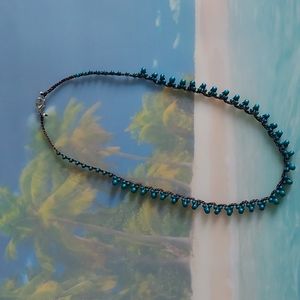 Boho Bead Necklace, Teal Artisan made by Rust Belt Raised